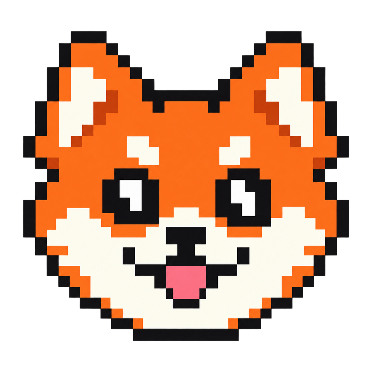 The smiling orange pixel fox